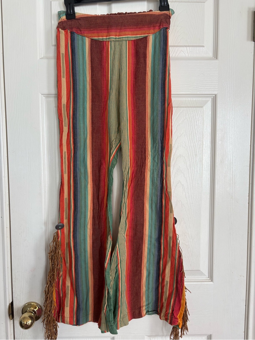 Silverado Flare Pants Women's Fringe Serape Western Rodeo Boho Cowgirl  S #309